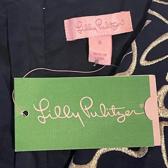 Lilly Pulitzer Augusta Shift Dress Navy Metallic NWT Size 6 - Picture 7 of 9